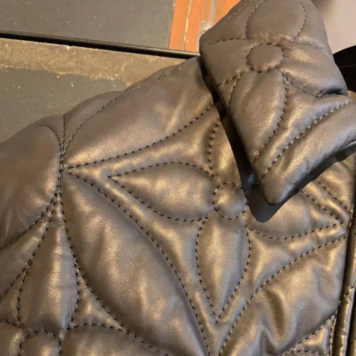 Louis Vuitton Stereoscopic Logo Long Sleeve Classic Leather Jacket #nigo56357