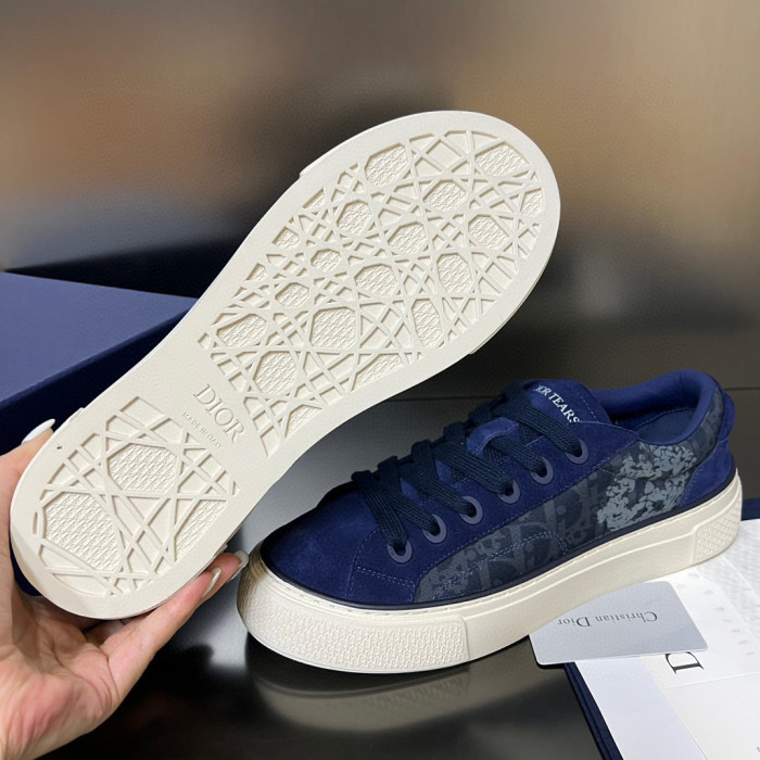 Dior Flat Bottom Printed Lace Up Canvas Casual Board Shoes #nigo21683