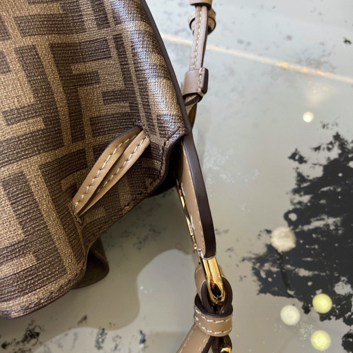 Fendi Calfskin All-Over Print Drawstring Bucket Bag Bags #nigo53359