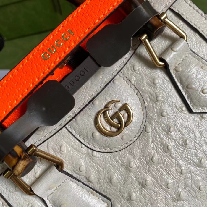 Gucci Slub Bamboo Ostrich Leather Tote Bag Bags #nigo53354