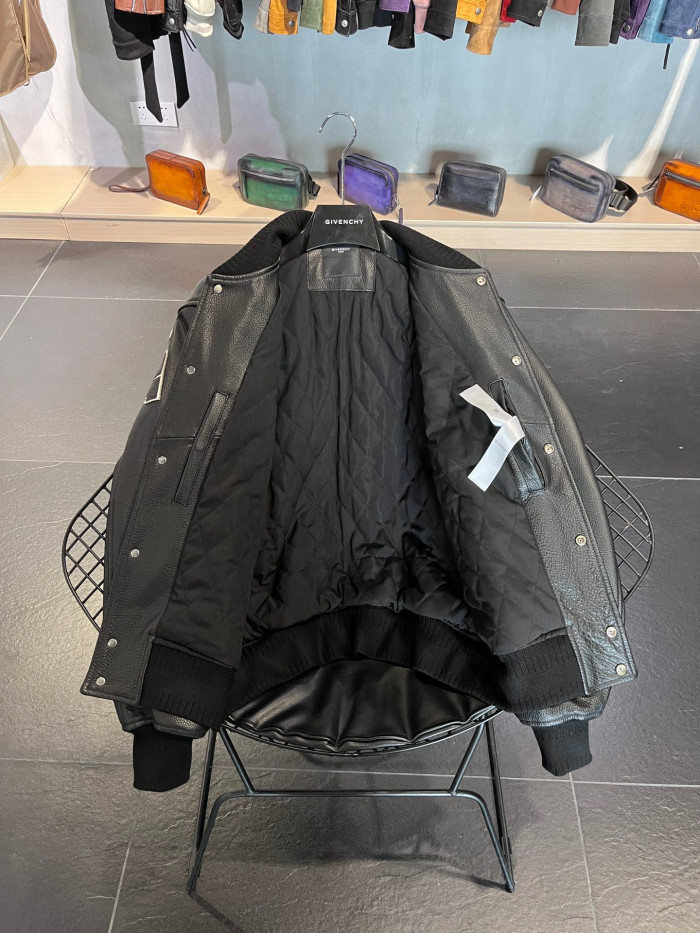 Givenchy Buttoned Leather Jacket #nigo4674