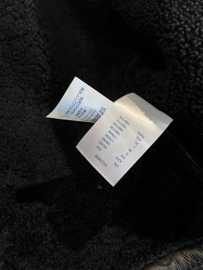 Louis Vuitton NIGO Lamb Fur Collar Patchwork Leather Jacket #nigo6463