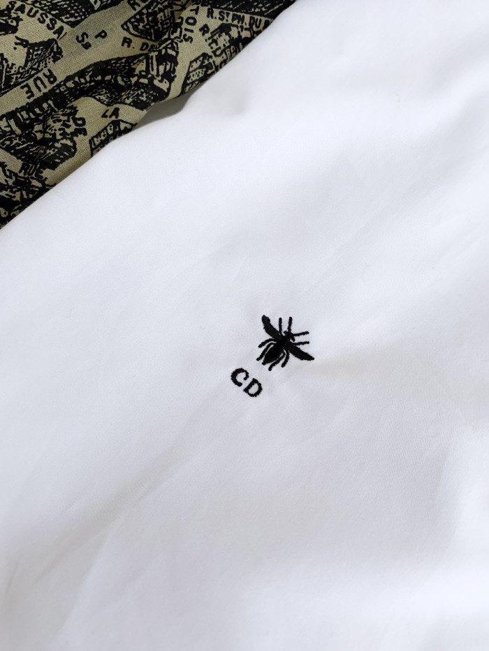 Dior Blouse With Puff Sleeves Women's Embroidered Logo Short Sleeve Shirt #nigo96261