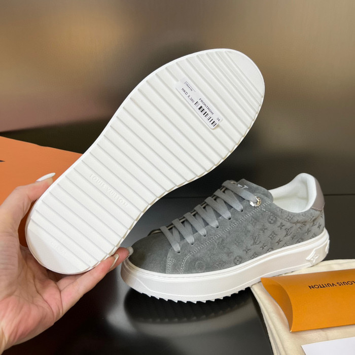 Louis Vuitton Time Out Suede Low Top Flat Casual Shoes #nigo96242
