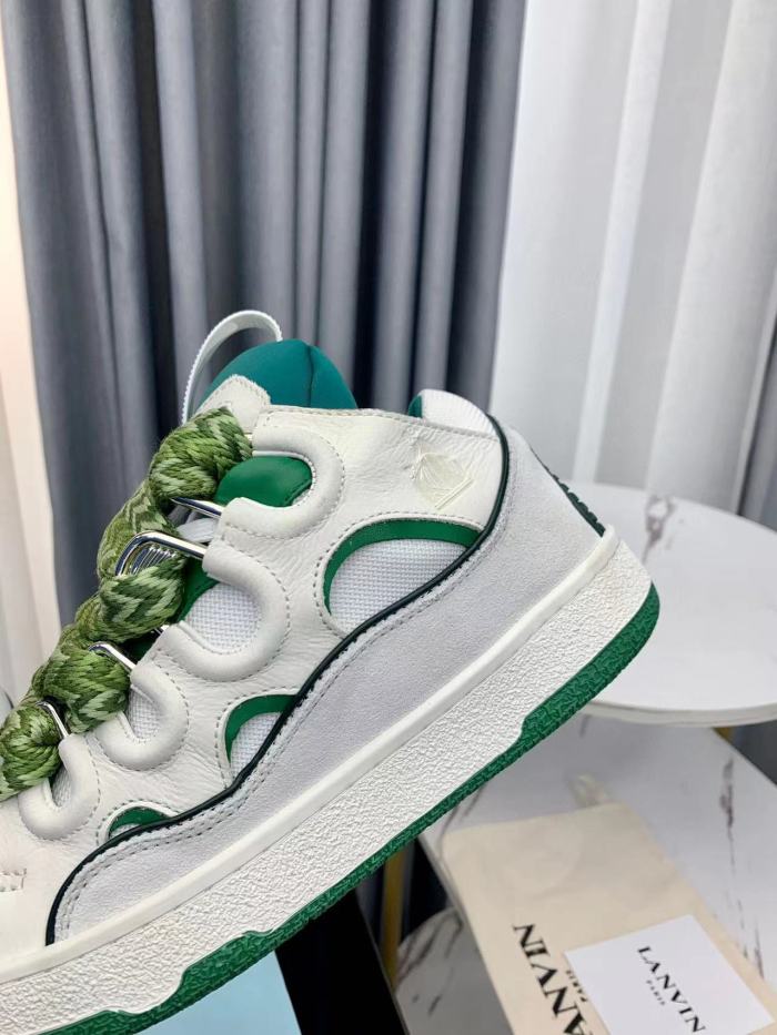 Lanvin Curb White Green Patchwork Lace Uup Casual Board Shoes #nigo21698