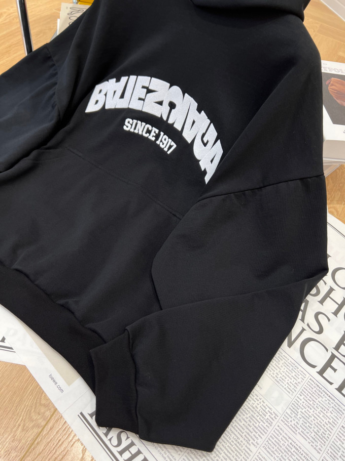 Balenciaga Back Flip Round Hoodie Oversize In Black Mirror Letter Hooded Sweatshirt Pullover #nigo96248