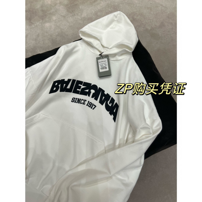 Balenciaga Back Flip Round Hoodie Oversize In Black Mirror Letter Hooded Sweatshirt Pullover #nigo96248