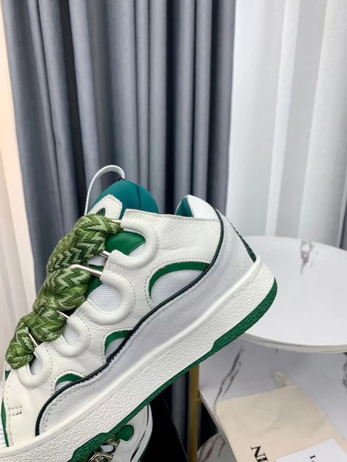 Lanvin Curb White Green Patchwork Lace Uup Casual Board Shoes #nigo21698