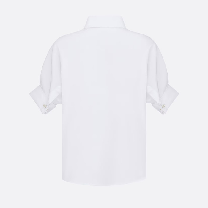 Dior Blouse With Puff Sleeves Women's Embroidered Logo Short Sleeve Shirt #nigo96261