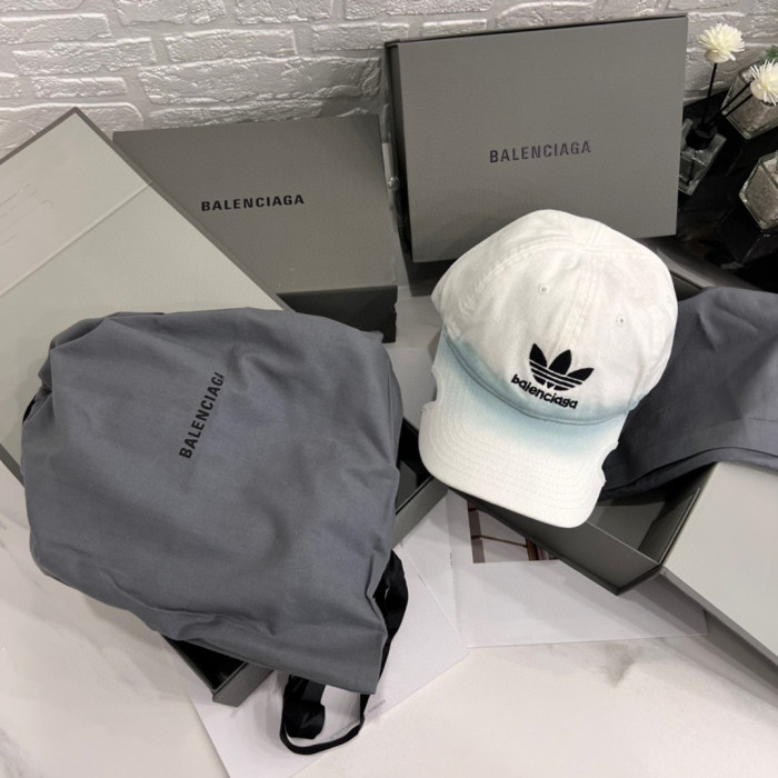 Balenciaga Adidas Cap In Blue Washed Embroidered Label Duck Hat #nigo96243