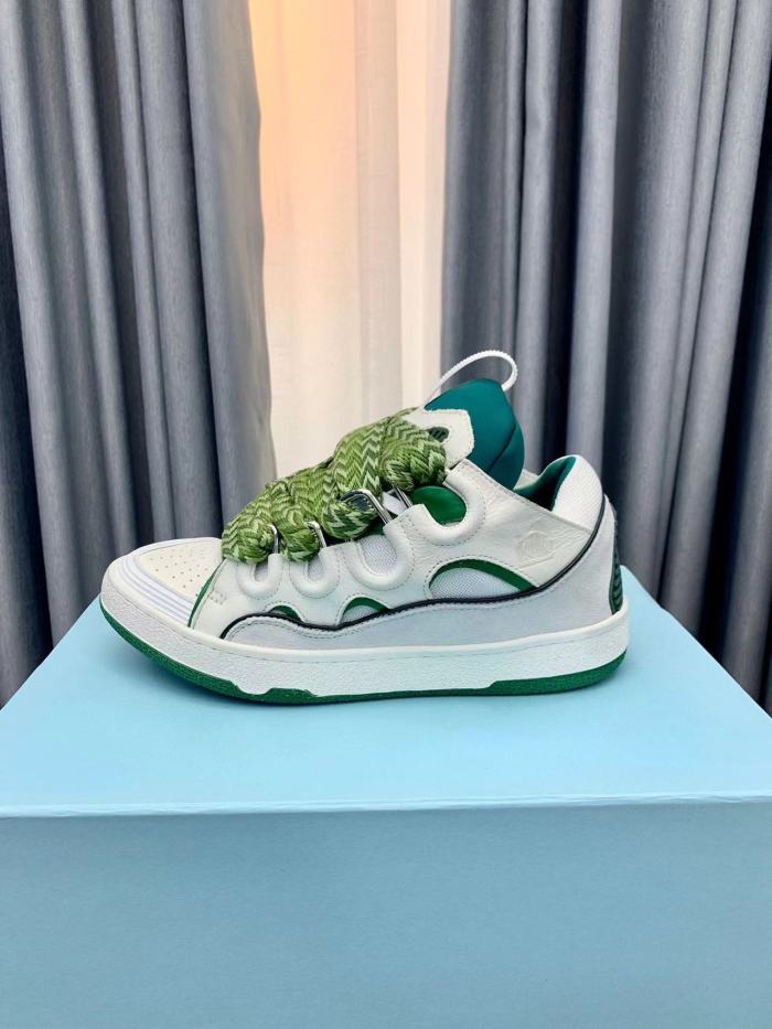 Lanvin Curb White Green Patchwork Lace Uup Casual Board Shoes #nigo21698