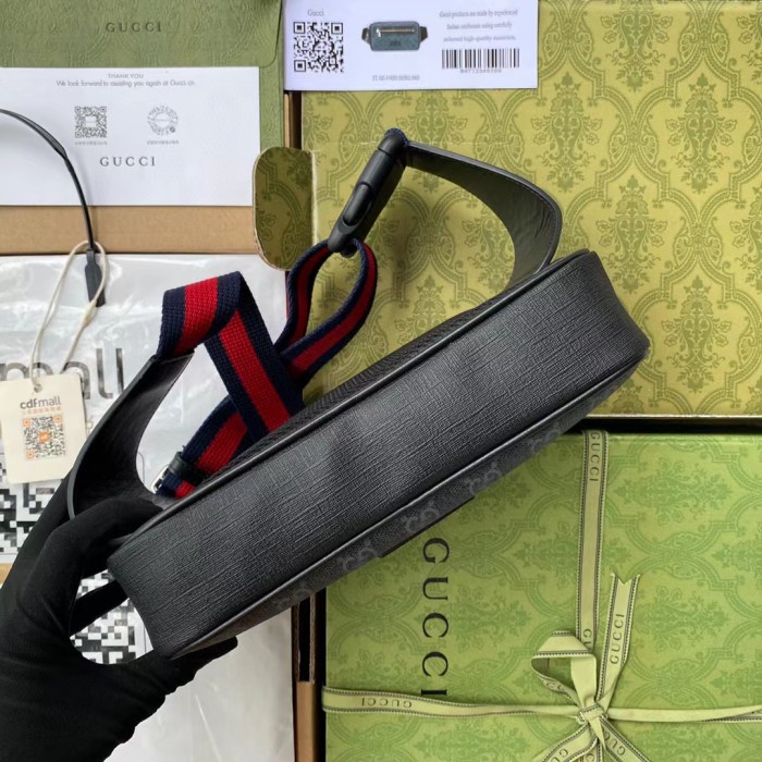 Gucci Black Cowhide Splicing Waist Bag  #nigo56336