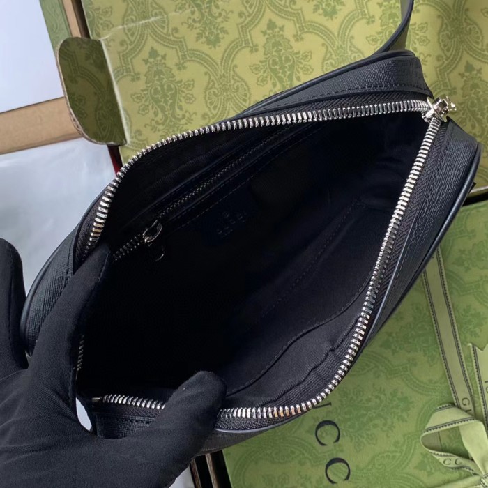 Gucci Black Cowhide Splicing Waist Bag  #nigo56336