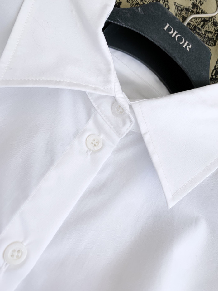 Dior Blouse With Puff Sleeves Women's Embroidered Logo Short Sleeve Shirt #nigo96261