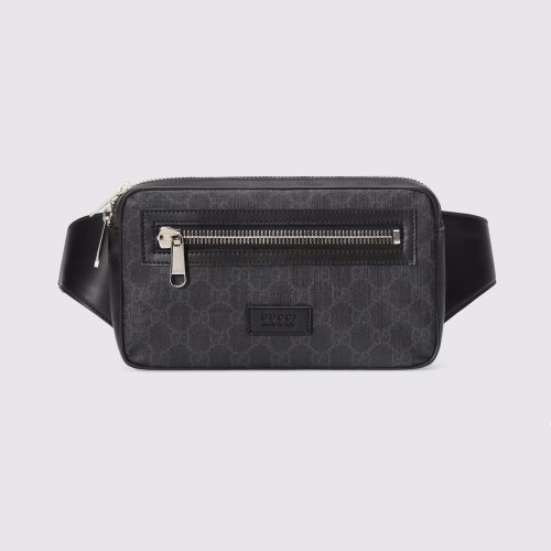 Gucci Black Cowhide Splicing Waist Bag  #nigo56336