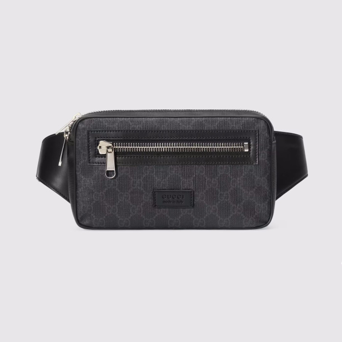 Gucci Black Cowhide Splicing Waist Bag  #nigo56336