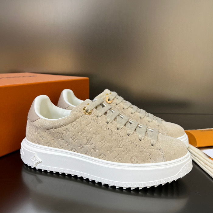 Louis Vuitton Time Out Suede Low Top Flat Casual Shoes #nigo96242