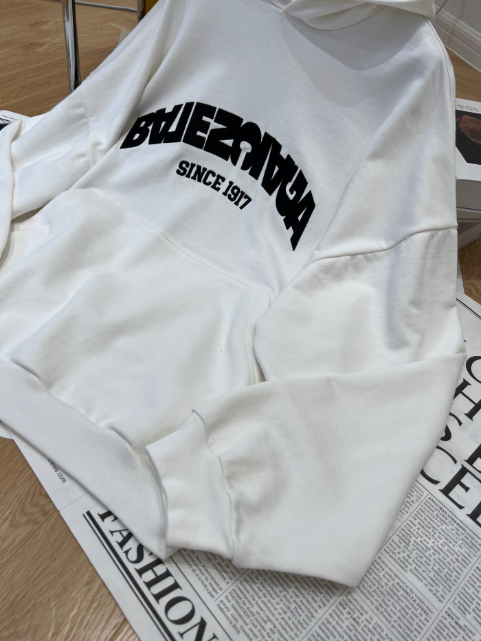 Balenciaga Back Flip Round Hoodie Oversize In Black Mirror Letter Hooded Sweatshirt Pullover #nigo96248