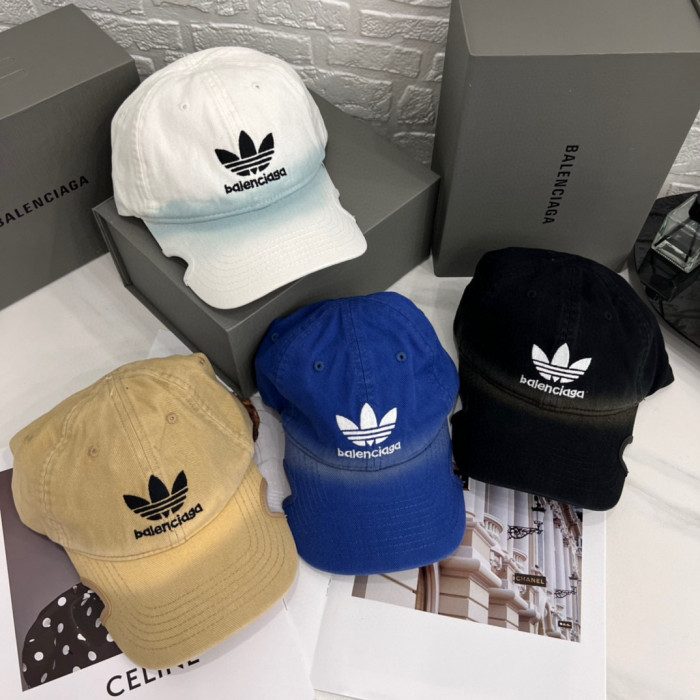 Balenciaga Adidas Cap In Blue Washed Embroidered Label Duck Hat #nigo96243