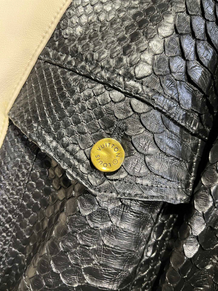 Louis Vuitton Leather Long Sleeved Patchwork Leather Jacket #nigo21699