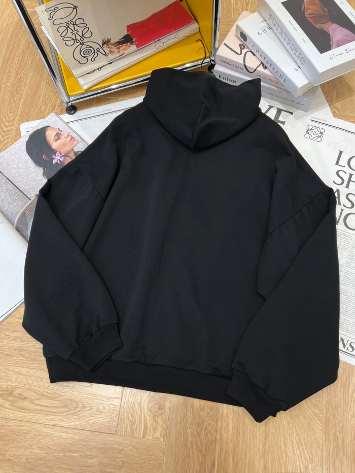 Balenciaga Back Flip Round Hoodie Oversize In Black Mirror Letter Hooded Sweatshirt Pullover #nigo96248