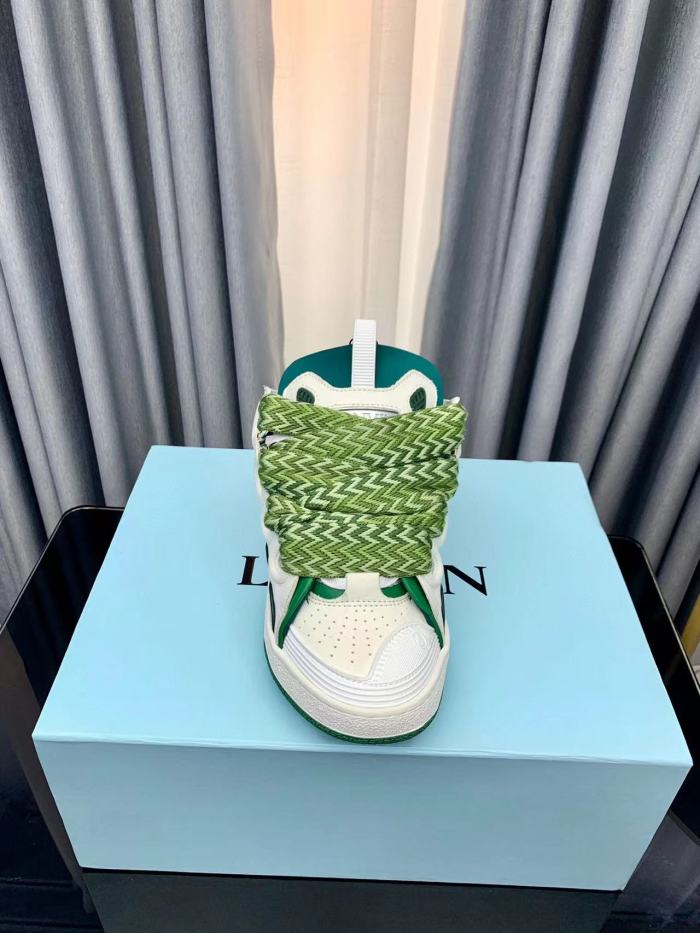 Lanvin Curb White Green Patchwork Lace Uup Casual Board Shoes #nigo21698