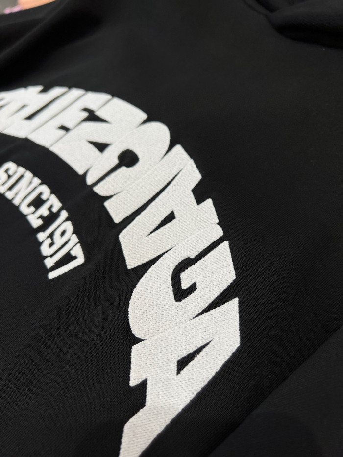 Balenciaga Back Flip Round Hoodie Oversize In Black Mirror Letter Hooded Sweatshirt Pullover #nigo96248