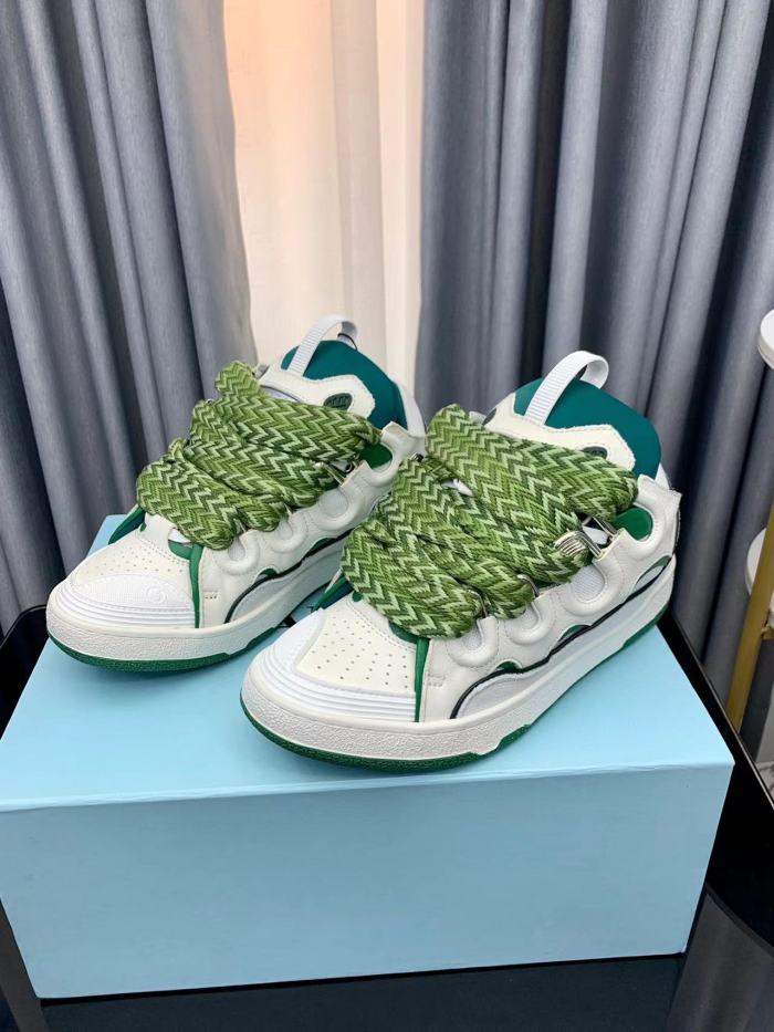 Lanvin Curb White Green Patchwork Lace Uup Casual Board Shoes #nigo21698