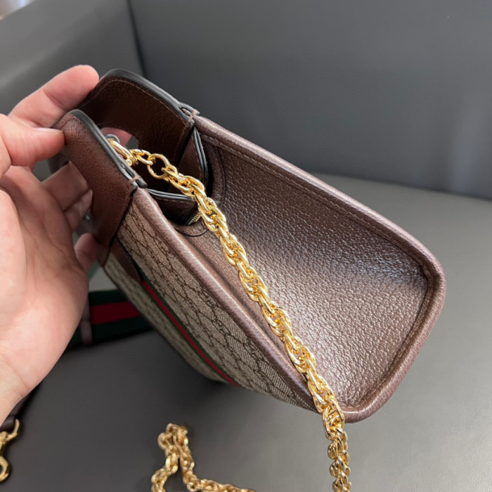 GUCCI Presbyopic Chain Leather Shoulder Bag Bags #nigo53695