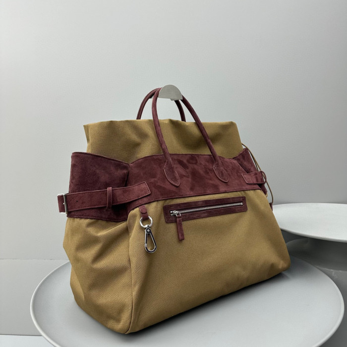 THE ROW Nylon Canvas Leather Handbag Bag #nigo56218
