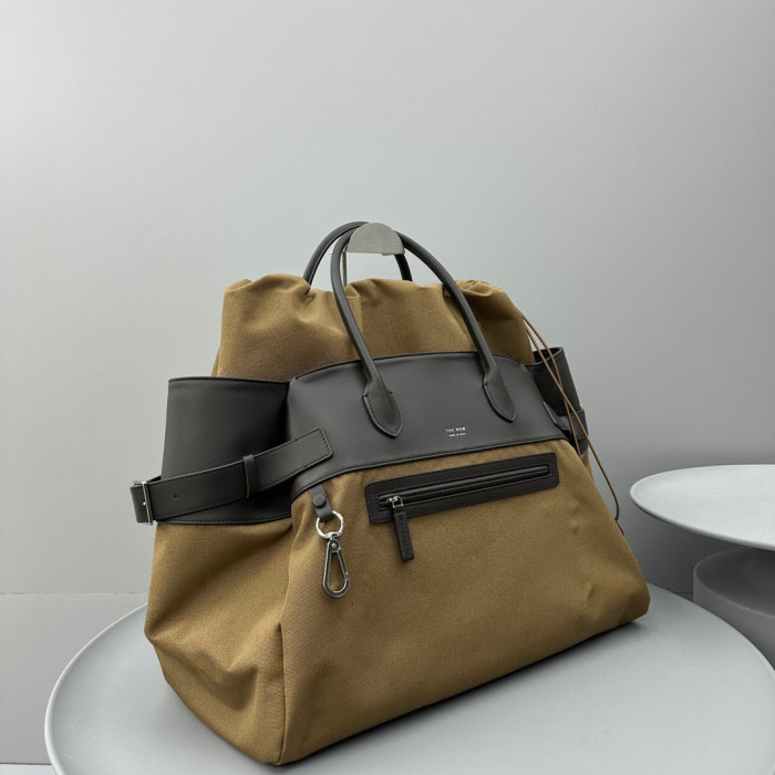 THE ROW Nylon Canvas Leather Handbag Bag #nigo56218
