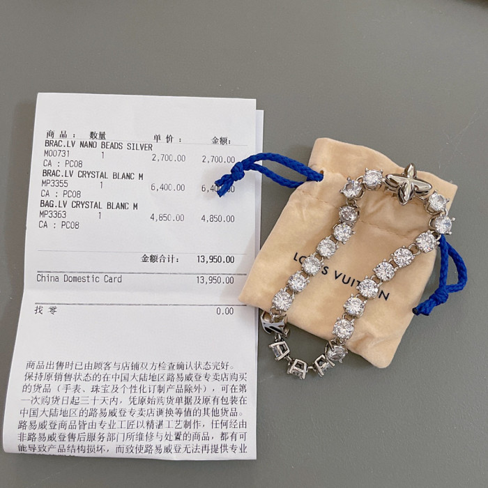 Louis Vuitton Cpystals Bracelet With Diamonds #nigo96265