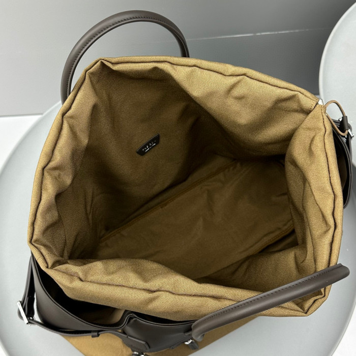 THE ROW Nylon Canvas Leather Handbag Bag #nigo56218