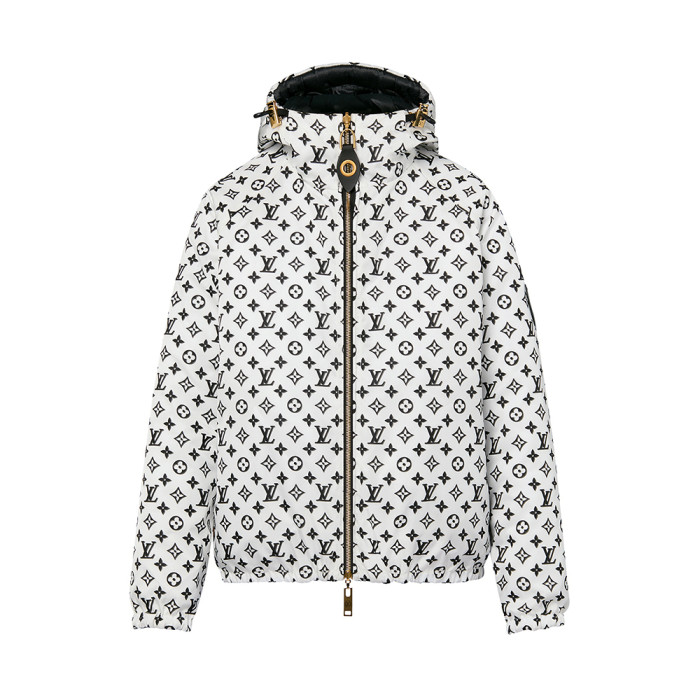 Louis Vuitton Reversible Pinstripe Nylon Hooded Jacket Puffer Down #nigo96263