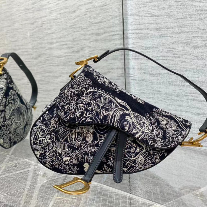Dior Saddle Bags Oblique Shoulder Messenger Leather Bag #nigo59296