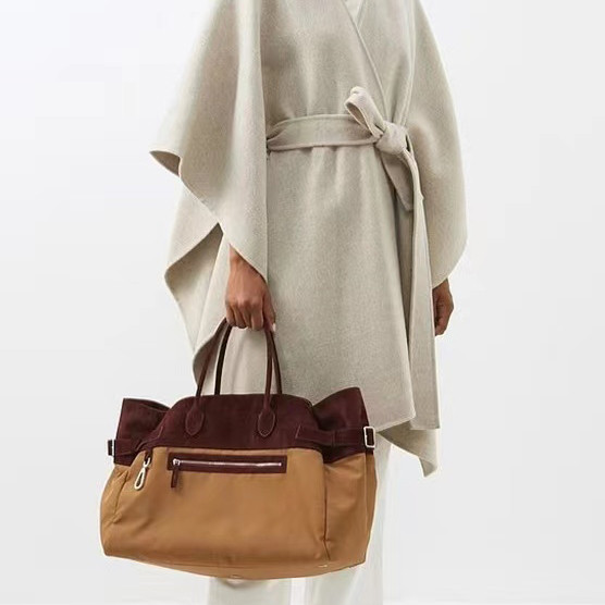 THE ROW Nylon Canvas Leather Handbag Bag #nigo56218