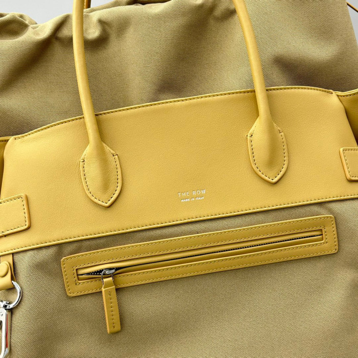 THE ROW Nylon Canvas Leather Handbag Bag #nigo56218