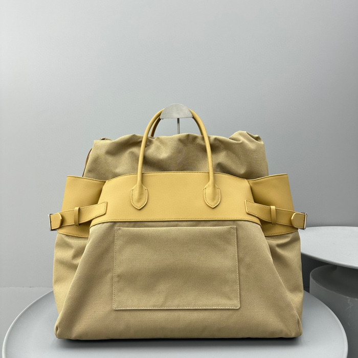 THE ROW Nylon Canvas Leather Handbag Bag #nigo56218