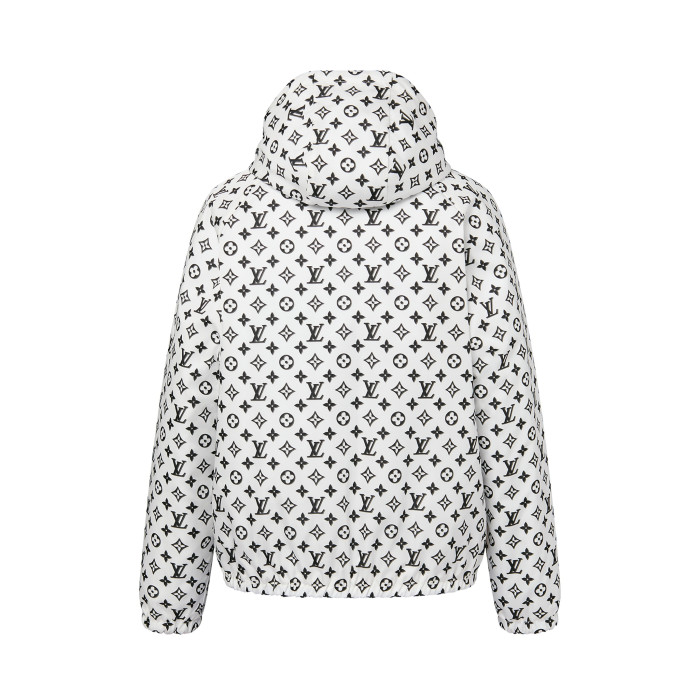 Louis Vuitton Reversible Pinstripe Nylon Hooded Jacket Puffer Down #nigo96263
