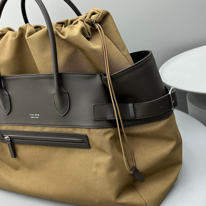 THE ROW Nylon Canvas Leather Handbag Bag #nigo56218