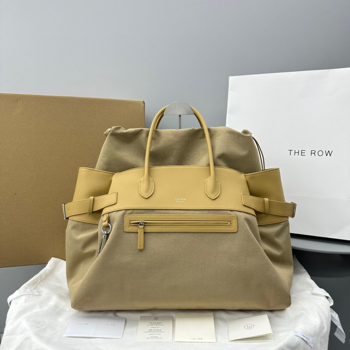 THE ROW Nylon Canvas Leather Handbag Bag #nigo56218