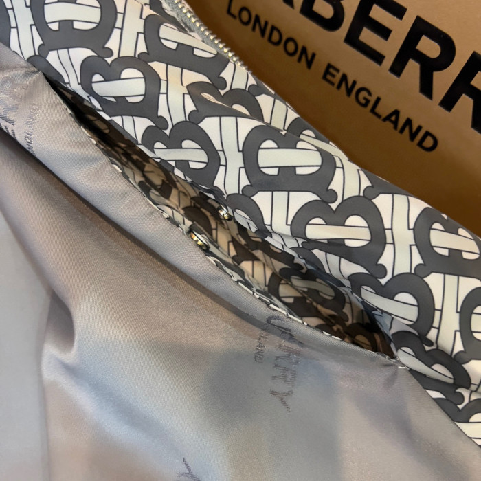 Burberry Grey Zip Print Jacket #nigo5773