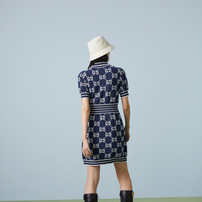 Gucci Knitted Printed Short Sleeved Dress #nigo21712