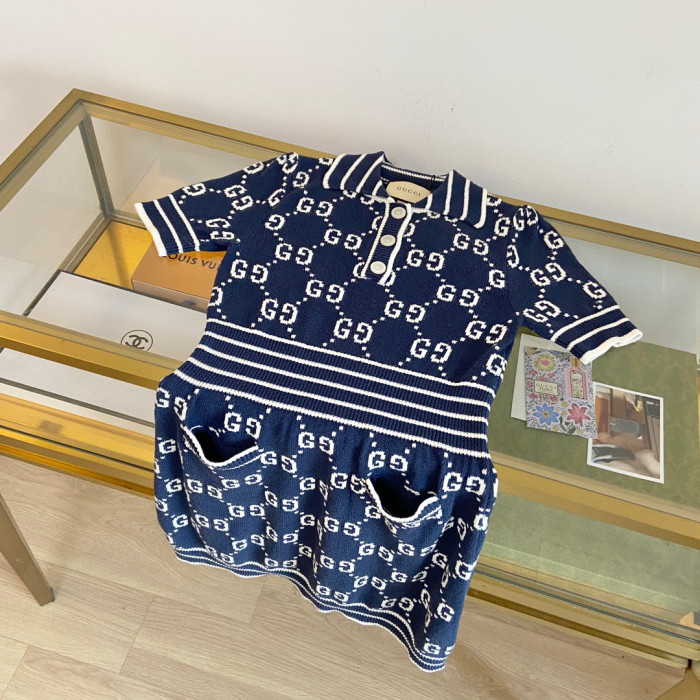 Gucci Knitted Printed Short Sleeved Dress #nigo21712