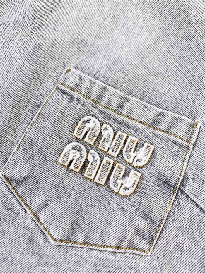 MiuMiu Sleeveless Round Neck Denim Dress Skirt #nigo96271