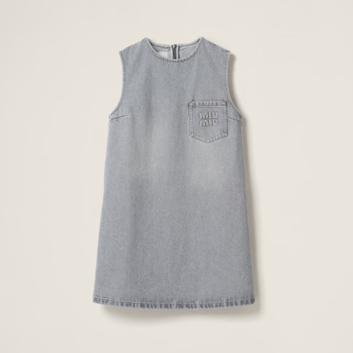 MiuMiu Sleeveless Round Neck Denim Dress Skirt #nigo96271
