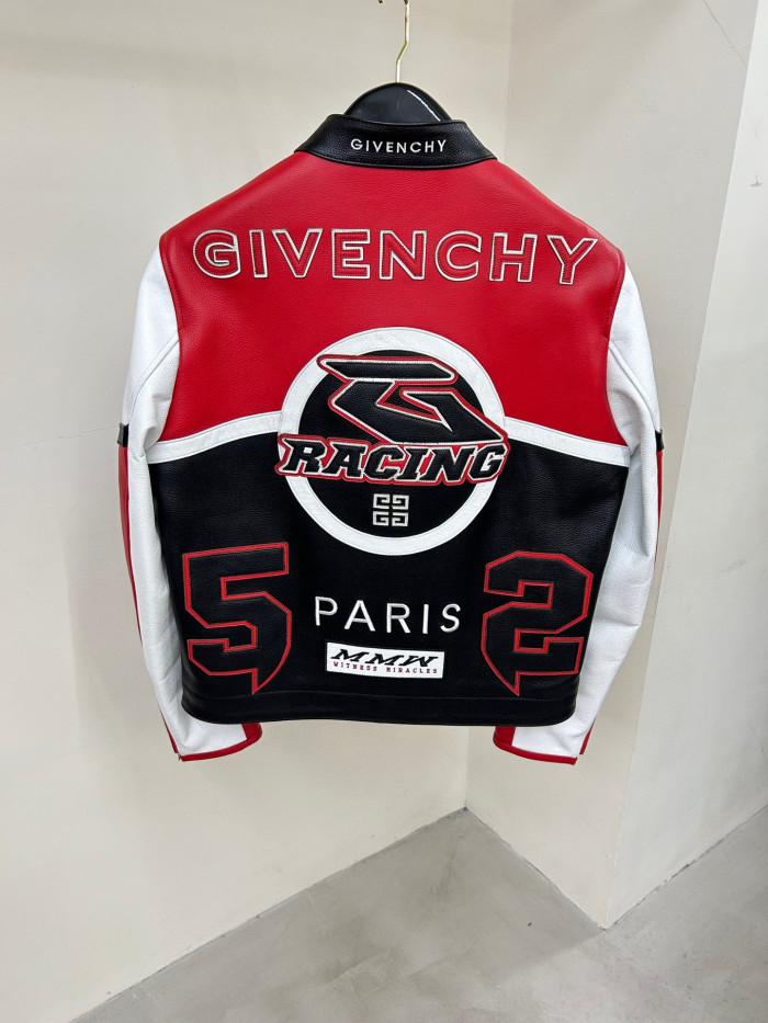 Givenchy Biker Leather Jacket Zip Up Coat #nigo96276