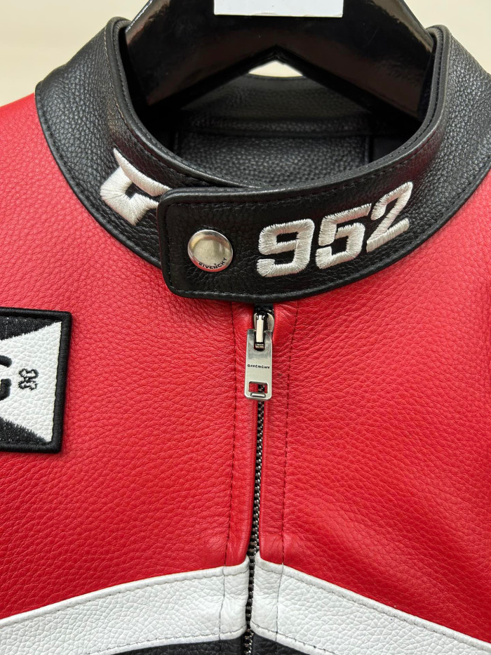 Givenchy Biker Leather Jacket Zip Up Coat #nigo96276