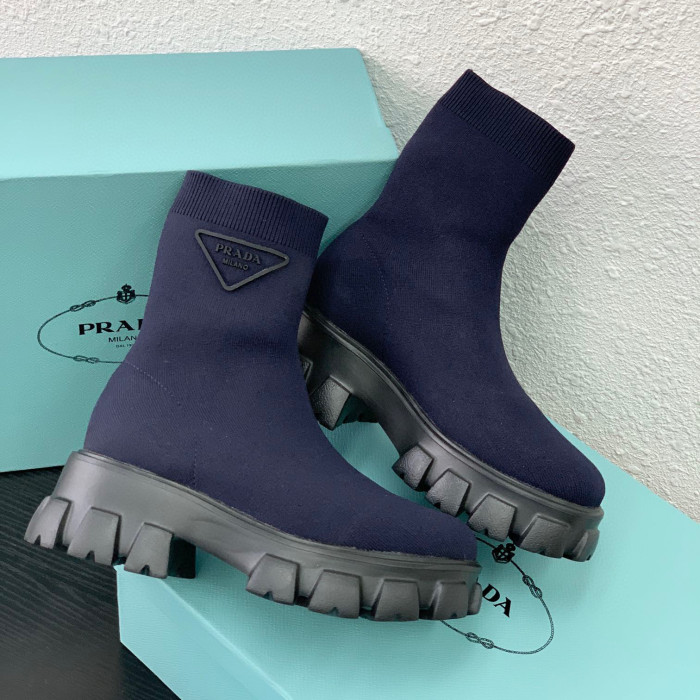 Prada Monolith Knit Booties Knitted Stretch Sock Boots Shoes #nigo96294