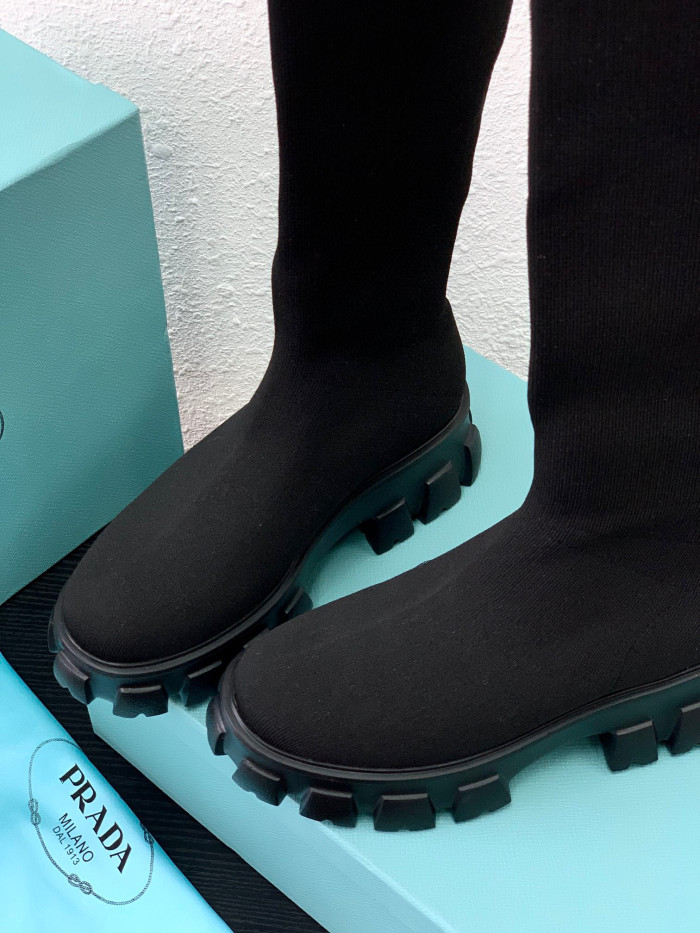 Prada Monolith Knit Booties Knitted Stretch Sock Boots Shoes #nigo96294